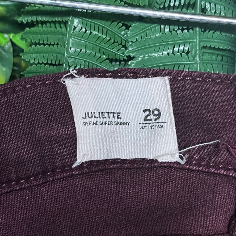 Hudson Jeans Size 29 Burgundy Juliette Refine Super Skinny Zipper Ankle 3436 - Picture 8 of 12